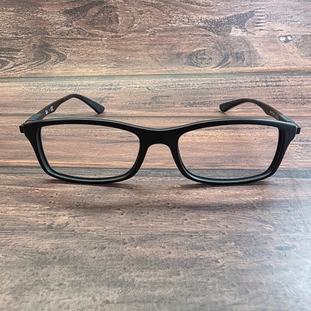 Ray-Ban Black Rectangular Eyeglasses Frames 54-17-145 Matte Finish RB7047